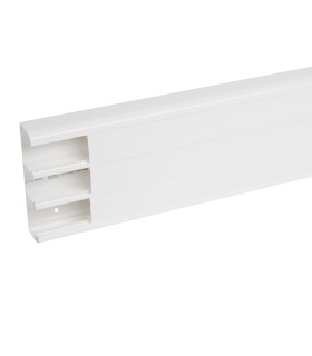 Goulotte Mosaic 50x180 à clippage direct 3 compartiments L. 2,5 m - blanc