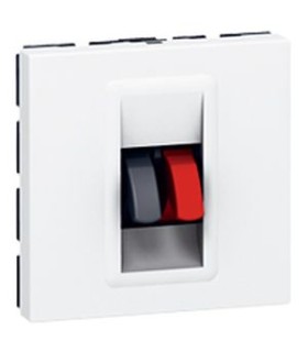 Prise Haut-Parleur Mosaic 2 modules - blanc