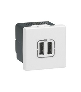 PRISE 2 USB Type-A Mosaic 12W  BLANC