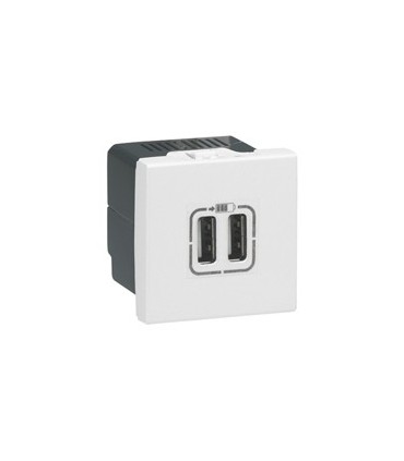 PRISE 2 USB Type-A Mosaic 12W  BLANC