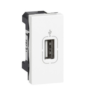 Prise USB Mosaic femelle 1 module - blanc