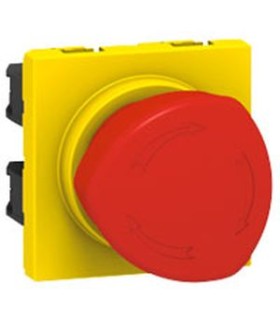 Poussoir coup de poing arrêt d'urgence Mosaic - 1/4 de tour - 10 A - 2 modules