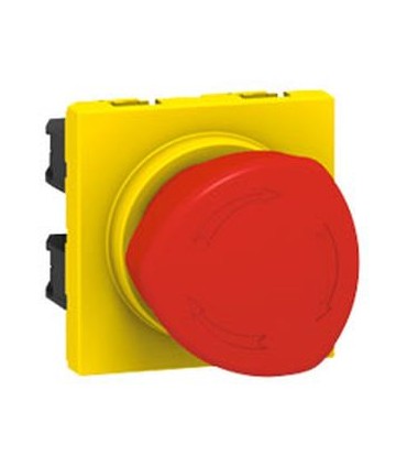 Poussoir coup de poing arrêt d'urgence Mosaic - 1/4 de tour - 10 A - 2 modules