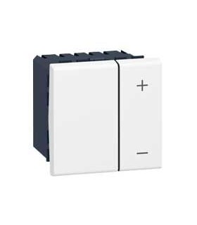 Interrupteur variateur universel Mosaic 2 modules sans neutre - 2 fils - blanc