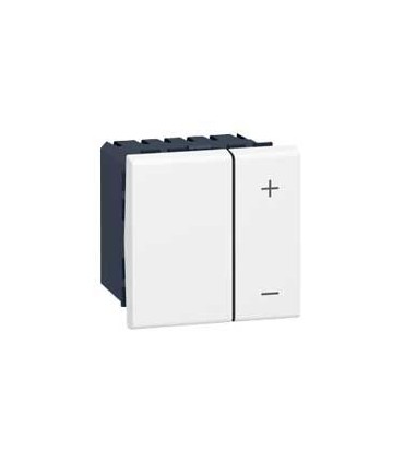 Interrupteur variateur universel Mosaic 2 modules sans neutre - 2 fils - blanc