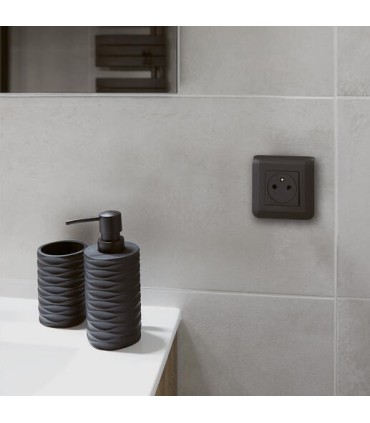 Plaque de finition Mosaic pour 2 modules noir mat