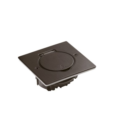 Platine de sol carrée  1 poste pour mécanisme Mosaic- acier brun brossé