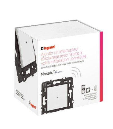 Interrupteur option variateur connecté Mosaic with Netatmo blanc