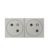 Doble Prise Mosaic link surface 2P+T 45°- Aluminium