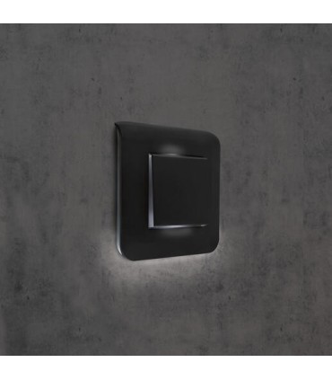 Interrupteur ou va-et-vient 10AX Mosaic Easy-Led 2 modules noir mat