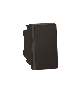Interrupteur ou va-et-vient 10AX Mosaic Easy-Led 1 module noir mat