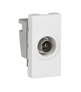 Prise télévision ø 9,52mm mâle Mosaic1 module blanc