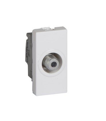 Prise télévision type F Mosaic 1 module blanc