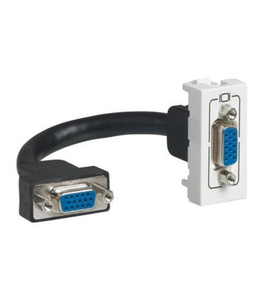 Prise HD 15 femelle préconnectorisée Mosaic 1 module blanc