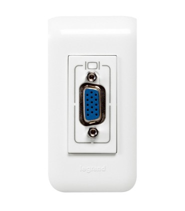 Prise HD 15 femelle préconnectorisée Mosaic 1 module blanc