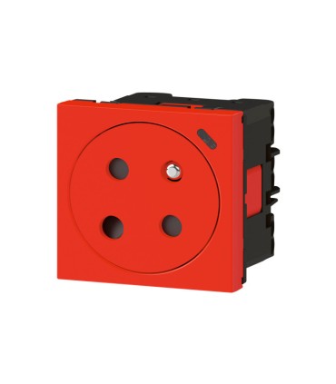 Prise 2P+T Mosaic link surface à detrompage & voyant Rouge