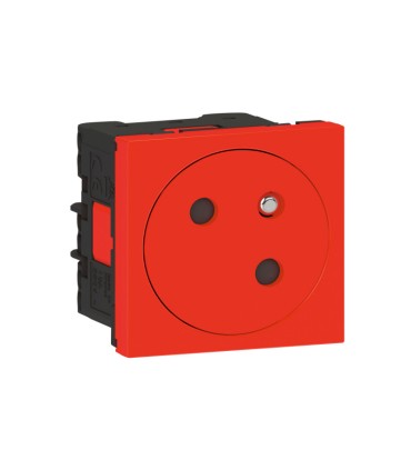 Prise surface 2P+T mosaic link rouge