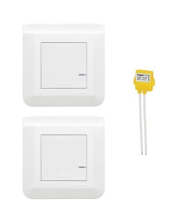 Prêt-à-poser va-et-vient sans tirer de fil Mosaic 1 interrupteur et 1 commande sans fil complet blanc