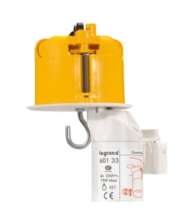 Kit boite DCL Point de centre Legrand Batibox + douille + fiche DCL pour cloison sèche