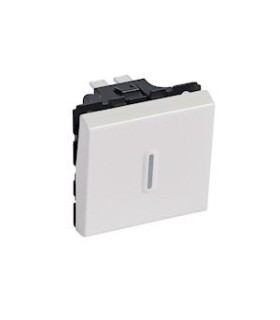 POUSSOIR INVERSEUR MOSAIC - 2 MOD - À VOYANT LED - 6 A - BLANC