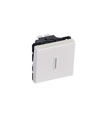 POUSSOIR INVERSEUR MOSAIC - 2 MOD - À VOYANT LED - 6 A - BLANC