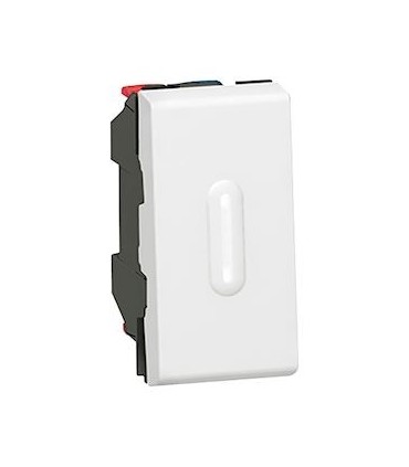 POUSSOIR INVERSEUR MOSAIC 1 MOD - À VOYANT À LED - 6 A - BLANC