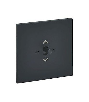 Interrupteur de volets roulants 3 positions Noir mat, levier noir.