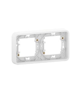 Cadre 2 postes horizontaux pour montage encastré blanc Mureva Styl