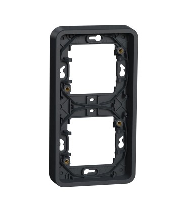 Cadre 2 postes Mureva Styl pour montage vertical encastré gris