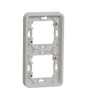 Cadre 2 postes Mureva Styl pour montage encastré vertical blanc