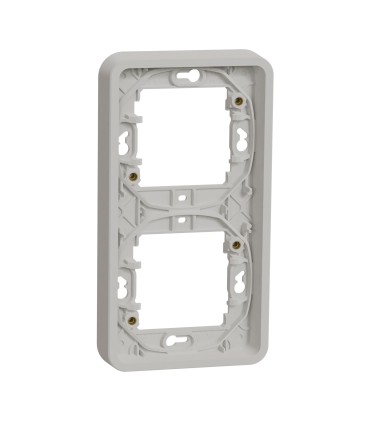 Cadre 2 postes Mureva Styl pour montage encastré vertical blanc