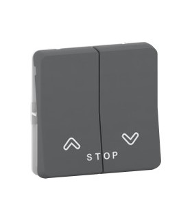Double bouton poussoir volets-roulants Mureva Styl 10A composable gris