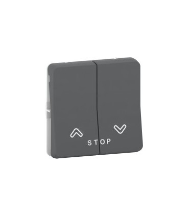 Double bouton poussoir volets-roulants Mureva Styl 10A composable gris