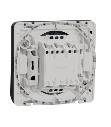 Double bouton poussoir volets-roulants Mureva Styl 10A composable gris