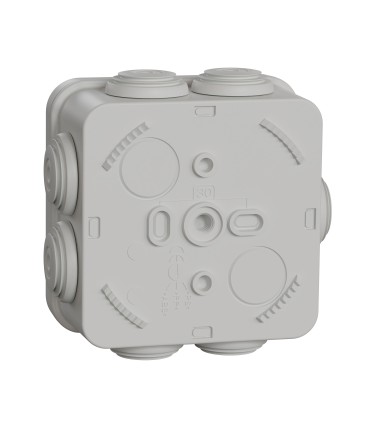 Boite Dérivation étanche Mureva Box 80X80X45 à 7 entrées - Gris