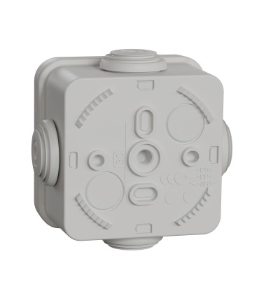 Boite dérivation Mureva Box étanche 65X65X45 à 4 entrées - Gris