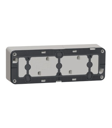 Boîte Mureva Styl 3 postes horizontaux saillie blanc