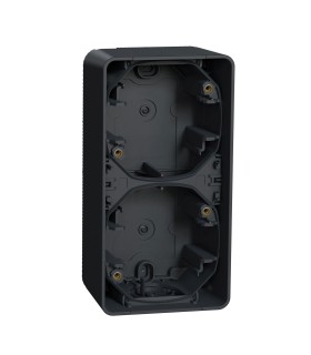 Boîte Mureva Styl 2 postes verticaux saillie gris