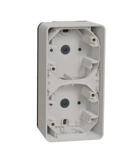 Boîte Mureva Styl 2 postes verticaux saillie blanc