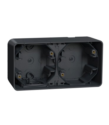 Boîte Mureva Styl 2 postes horizontaux saillie gris