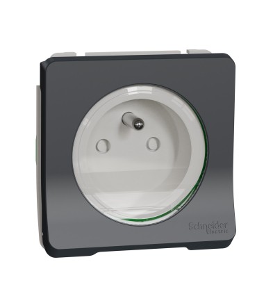 Prise 2P+T Mureva Styl composable 16A connexion auto - gris