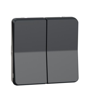 Double bouton poussoir Mureva Styl composable gris