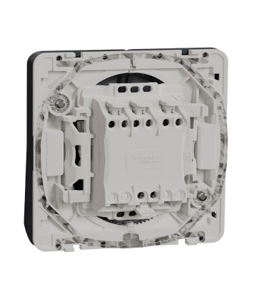 Double bouton poussoir lumineux Mureva Styl composable gris