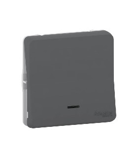 Bouton poussoir lumineux Mureva Styl composable 10 A  gris