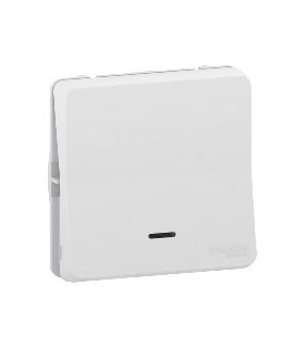 Bouton poussoir lumineux  Mureva Styl composable blanc