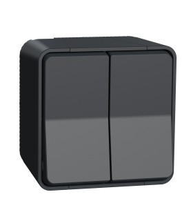 Double va et vient Mureva Styl 10AX saillie gris