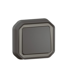 Interrupteur ou va-et-vient 10AX 250V Plexo complet encastré anthracite / Legrand
