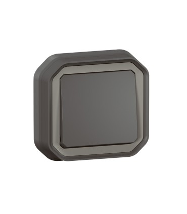 Interrupteur ou va-et-vient 10AX 250V Plexo complet encastré anthracite / Legrand
