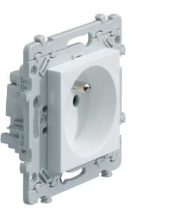 Prise 2P+T Essensya 16A borne automatique blanc