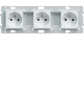 Prise triple 2P+T Essensya 16A blanc